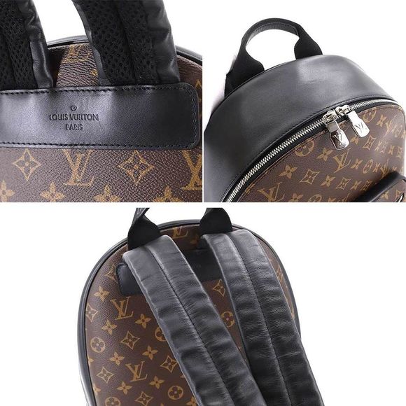 Louis Vuitton Monogram Macassar Josh NV Backpack Rucksack Brown Black - Picture 6 of 8